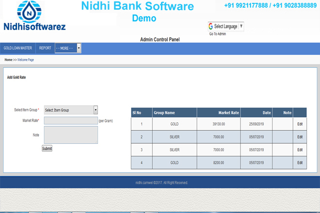nidhi bank software